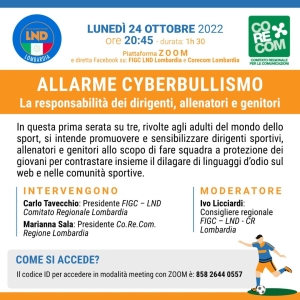 SERATA FORMATIVA “ALLARME CYBERBULLISMO” • FIGC LND Lombardia