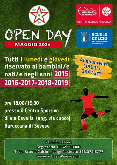 OPEN DAY mese di MAGGIO • preagonistica