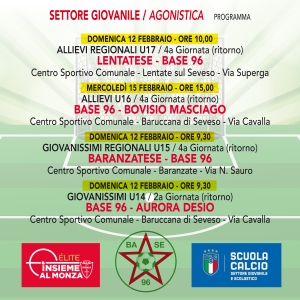 AGONISTICA • Le partite della quarta giornata di campionato (ritorno)